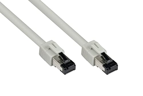 Kabelmeister SO-37388 PREMIUM Cat 8 Patchkabel mit Rastnasenschutz RNS, 40-Gigabit, Kupferleiter/CU, S/FTP, PiMF, 2000MHz, Halogenfrei, 0,5 m Grau von Kabelmeister