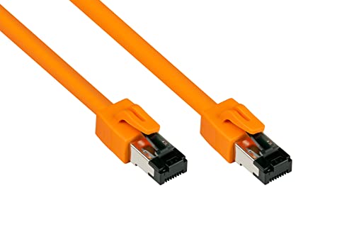 Kabelmeister SO-37411 PREMIUM Cat 8 Patchkabel mit Rastnasenschutz RNS, 40-Gigabit, Kupferleiter/CU, S/FTP, PiMF, 2000MHz, Halogenfrei, 1,5 m Orange von Kabelmeister