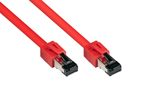 Kabelmeister SO-37425 PREMIUM Cat 8 Patchkabel mit Rastnasenschutz RNS, 40-Gigabit, Kupferleiter/CU, S/FTP, PiMF, 2000MHz, Halogenfrei, 1 m Rot von Kabelmeister