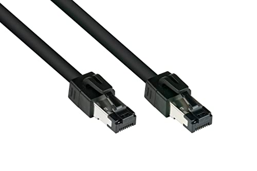 Kabelmeister SO-37433 PREMIUM Cat 8 Patchkabel mit Rastnasenschutz RNS, 40-Gigabit, Kupferleiter/CU, S/FTP, PiMF, 2000MHz, Halogenfrei, 1,5 m Schwarz von Kabelmeister