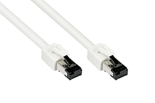 Kabelmeister SO-37445 PREMIUM Cat 8 Patchkabel mit Rastnasenschutz RNS, 40-Gigabit, Kupferleiter/CU, S/FTP, PiMF, 2000MHz, Halogenfrei, 10 m Weiß von Kabelmeister