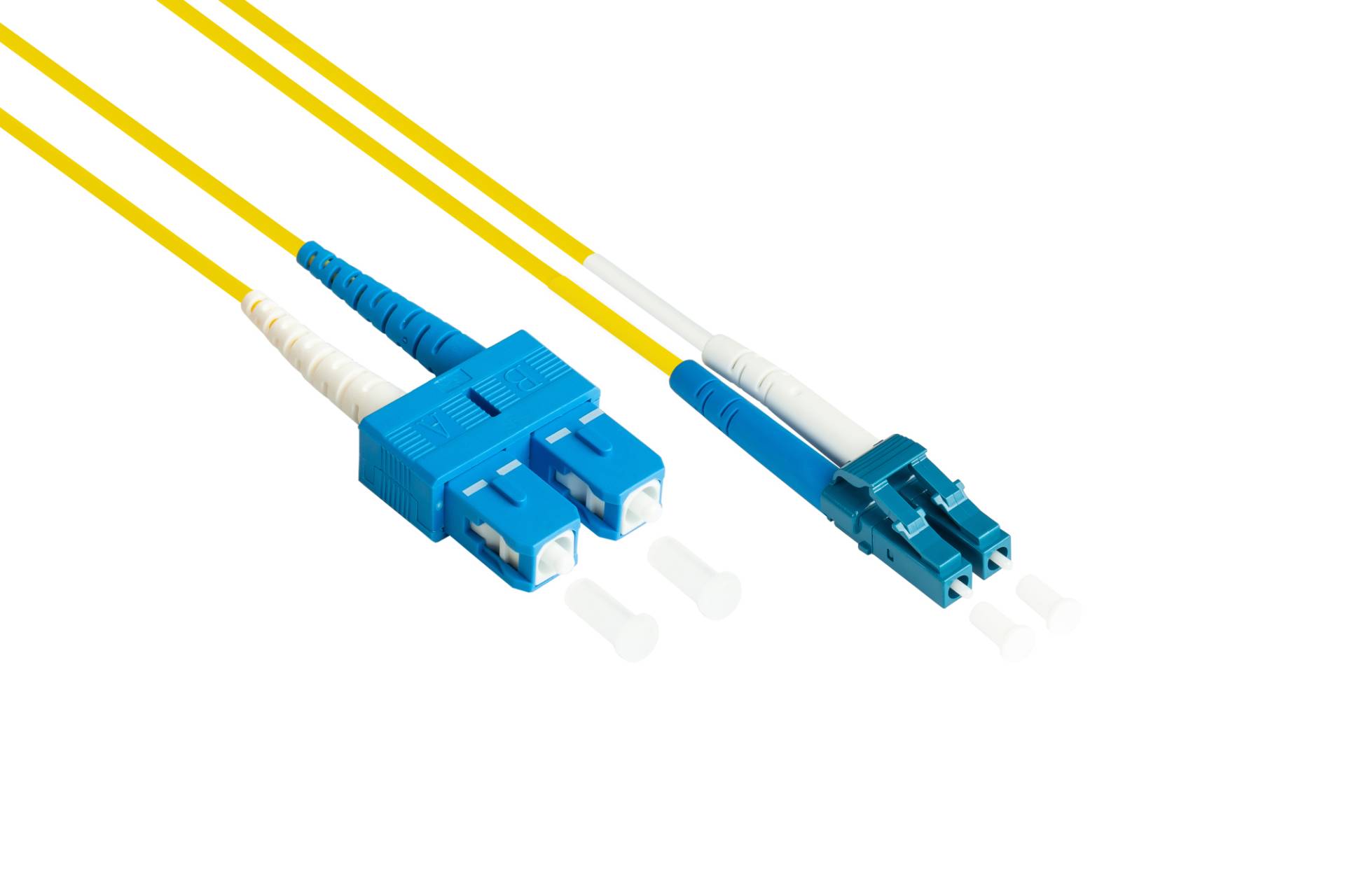 Patchkabel LWL Duplex OS2 (Singlemode, 9/125) LC/SC, LSZH, austauschbare Polarität, 2m von Kabelmeister