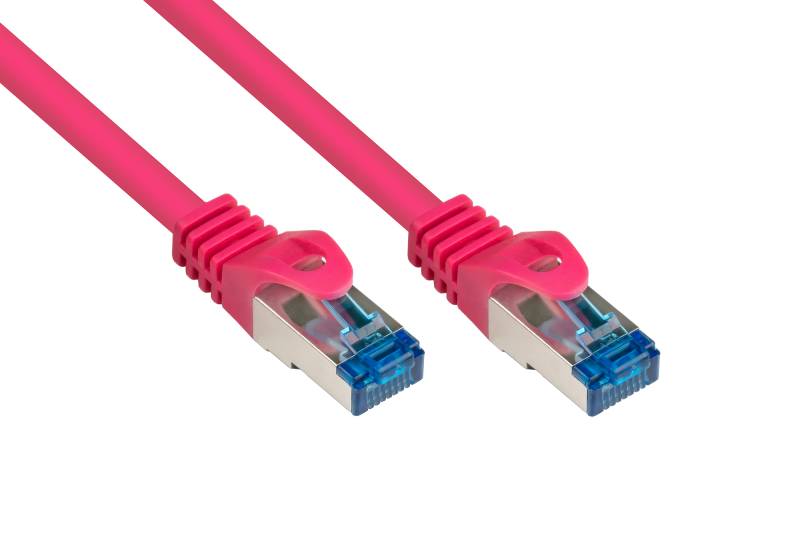 RNS® Patchkabel mit Rastnasenschutz, Cat. 6A, S/FTP, PIMF, halogenfrei, 500MHz, magenta, 2m von Kabelmeister