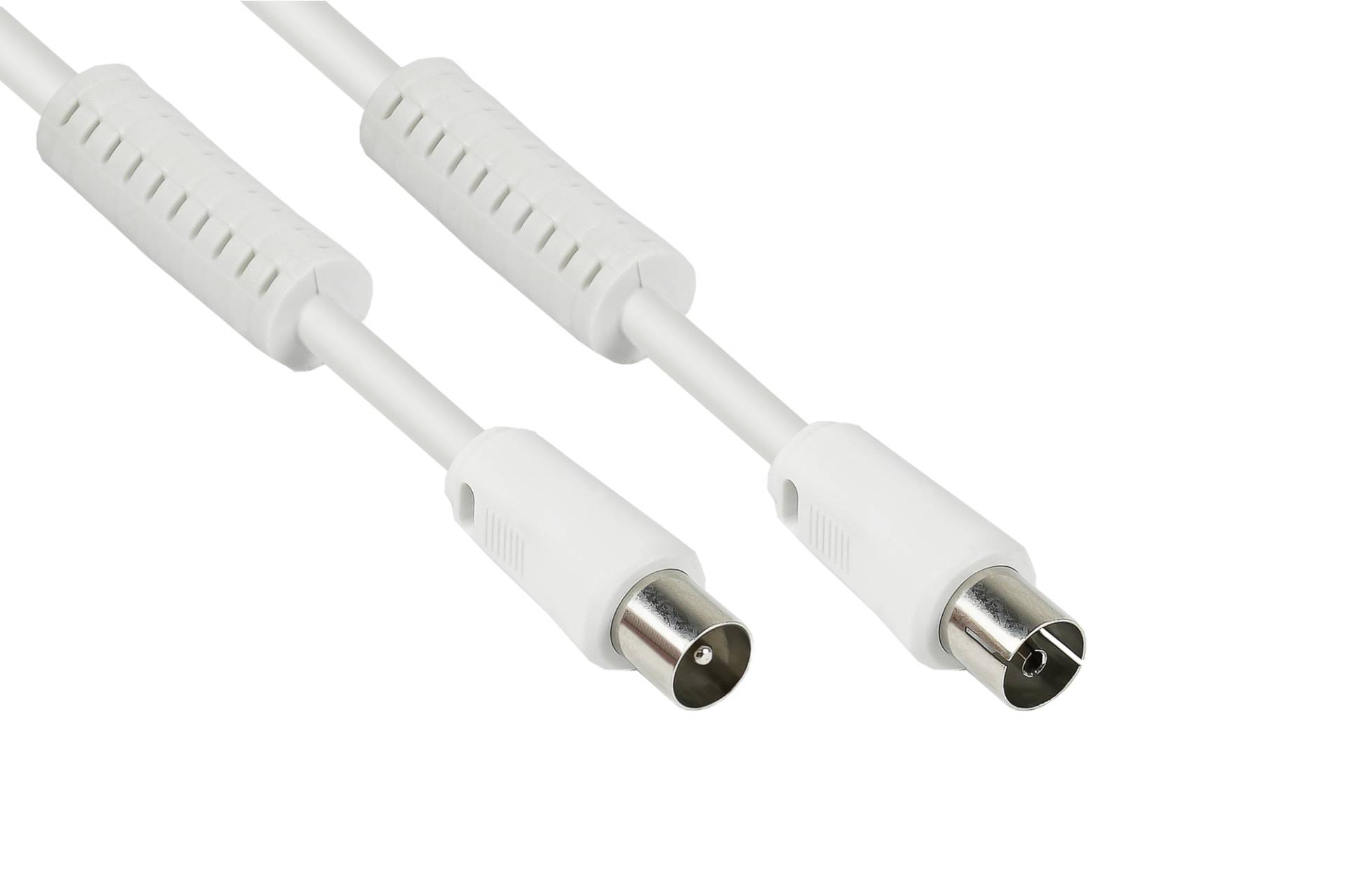 TV Antennenkabel, Koax Stecker an Koax Buchse, 2x Ferritkern, 95dB, 75 Ohm, weiß, 20m TV Antennenkabel, Koax Stecker an Koax Buchse, 2x Ferritkern, 95dB, 75 Ohm, weiß, 20m von Kabelmeister