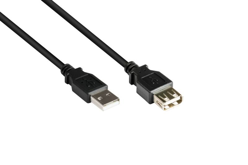 Verlängerungskabel USB 2.0 Stecker A an Buchse A, schwarz, 0,3m von Kabelmeister