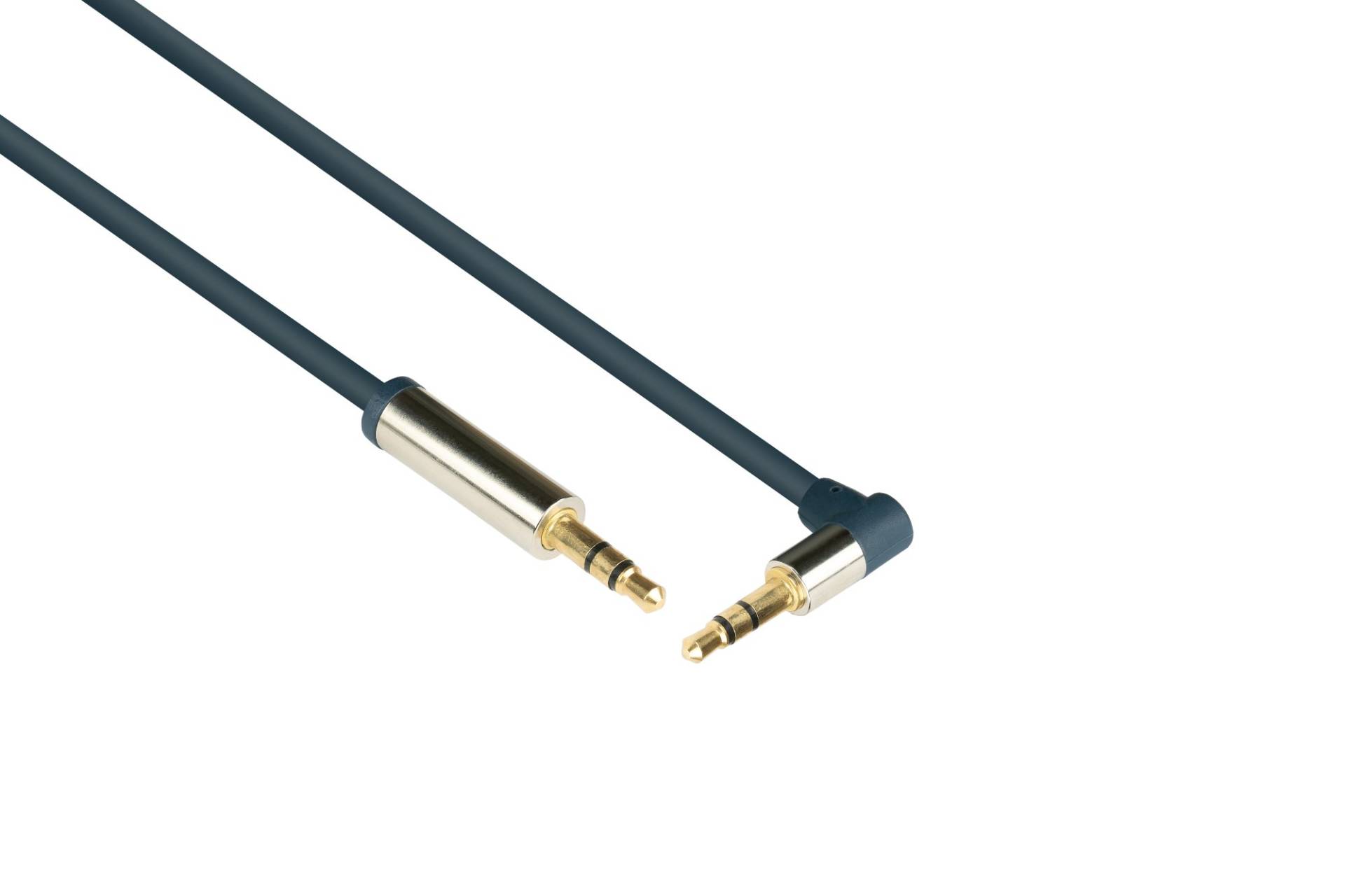 kabelmeister® Audio Anschlusskabel SmartFLEX, High-Quality, 3-poliger 3,5mm Klinkenstecker an Klinkenstecker gewinkelt, dunkelblau, 5m von Kabelmeister