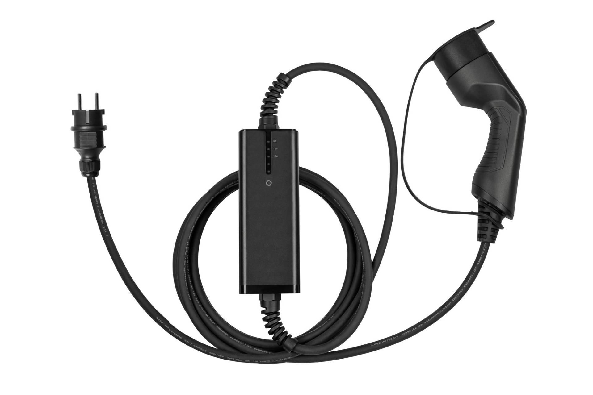 kabelmeister® Typ 2 Ladegerät mit geradem Schutzkontakt-Stecker, für Elektro- u. Hybridfahrzeuge, 3,6kW, schwarz, 5m von Kabelmeister