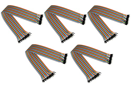 kabelmeister - Jumper Wire/Drahtbrücken-Kabel - Stecker an Stecker (Male to Male) - 5er-SPAR-Set - 40cm - 40-Pin trennbare Adern für Arduino, Raspberry Pi, Banana Pi, Breadboad, Steckboard etc. von Kabelmeister