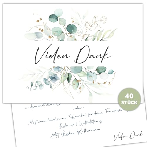 40 Dankeskarten Dankeskarte Postkarte Danke Karte Danke Dankeschön Karten, Danksagungskarten Vielen Dank Karten Boho von Kackspecht