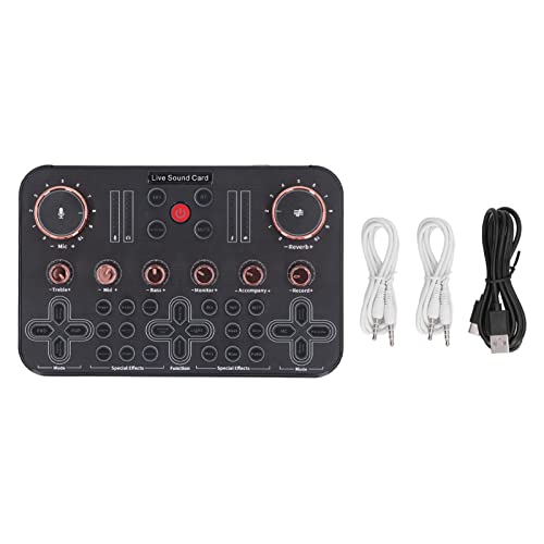 Kadimendium Live Soundkarte Voice Changer Soundboard Bluetooth Audio Mixer Audio Conditioner Mixer Mischpult für Gitarrenaufnahmen Gaming von Kadimendium