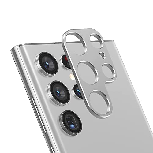Kafeiya Kameraschutz für Samsung Galaxy S22 Ultra[1 Stück],Aluminiumlegierungsrahmen/Kratzfest-Metall kameraschutz für Samsung Galaxy S22 Ultra-Silber von Kafeiya