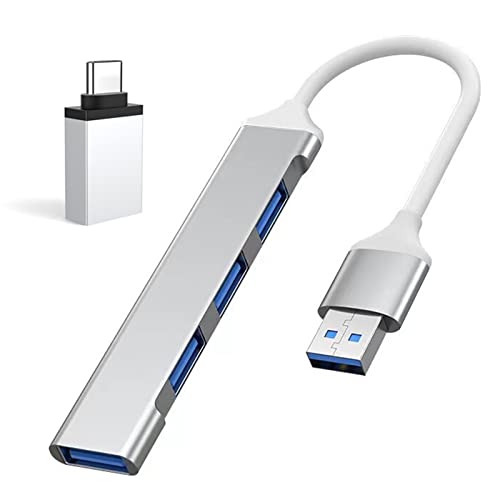 Kafeiya USB C Hub,4-Port USB 3.0 Ultra Flacher Datenhub,Aluminiumgehäuse 4 Port Datenhub USB Hub,für Mac Pro/Mini,i-Mac,Notebook PC,USB Flash Drives,Mobile HDD,und mehr von Kafeiya
