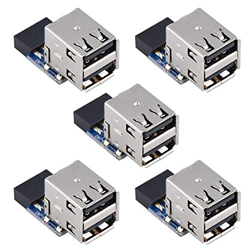 Kafuty-1 5-teiliger USB 2.0-Motherboard-Header-Anschluss 9Pin/10Pin-Header an 2 USB2.0-A-Motherboard-Anschlussadapter(EIN) von Kafuty-1