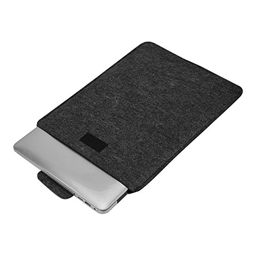 Kafuty 13 Zoll Portable Business Slim Laptop Sleeve Tasche, Umschlag-förmige Anti-Kollisions-Filz-Computer-Tasche für Tablet, Handy(Balck) von Kafuty