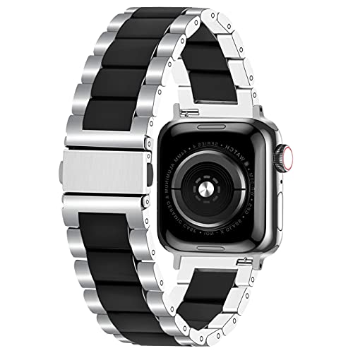 Kai Tian Armband Edelstahl Compatible for Apple Watch 38mm 40mm 41mm Apple Watch Series 10 9 8 7 6 5 4 3 2 1 iWatch SE Sport Keramik Uhrenarmband Silber Schwarz Kai Tian Armband Edelstahl Compatible for Apple Watch 38mm 40mm 41mm Apple Watch Series 10 9 8 7 6 5 4 3 2 1 iWatch SE Sport Keramik Uhrenarmband Silber Schwarz von Kai Tian
