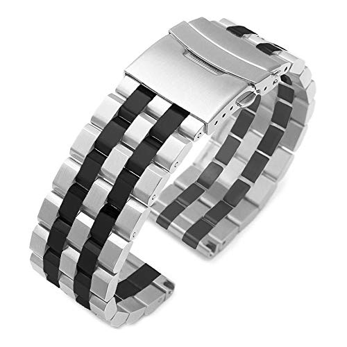 Kai Tian Metall Armband for Samsung Gear S3 Frontier Schwarz Silber Edelstahl Uhrenarmband for Samsung Galaxy Watch 46mm Gear S3 Classic von Kai Tian