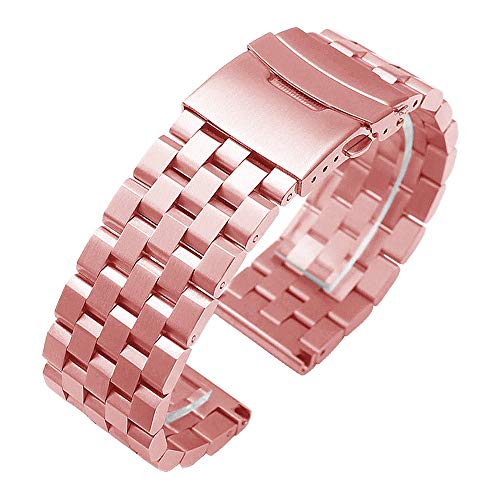 Kai Tian Prämie 20mm Roségold Edelstahl Uhrenarmband für Kompatibel Samsung Galaxy Watch 4/6 Classic Armband 46mm 47mm 42mm 43mm,Watch 4/5/6 40mm 44mm,Active 2 Armband Metall Frauen Männer, von Kai Tian