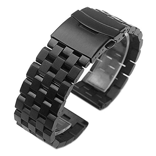 Kai Tian Prämie 20mm Schwarz Edelstahl Uhrenarmband für Samsung Galaxy Watch 4/6 Classic Armband 46mm 47mm 42mm 43mm,Watch 4/5/6 40mm 44mm,Active 2 Armband Metall Frauen Männer von Kai Tian