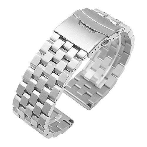 Kai Tian Prämie 20mm Silber Edelstahl Uhrenarmband für Samsung Galaxy Watch 4/6 Classic Armband 46mm 47mm 42mm 43mm,Watch 4/5/6 40mm 44mm,Active 2 Armband Metall Frauen Männer von Kai Tian