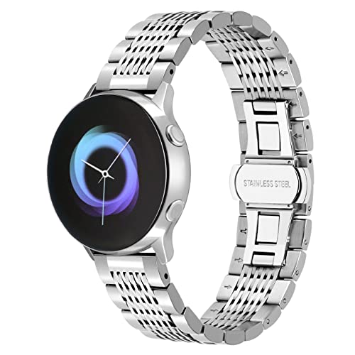 Kai Tian Silber Metall Armband Kompatibel Samsung Galaxy Watch 4/6 Classic Armband 46mm 47mm 42mm 43mm,Watch 4/5/6 40mm 44mm,Active 2 Armband Metall Frauen Männer, 20mm Metallarmband Edelstahl Kai Tian Silber Metall Armband Kompatibel Samsung Galaxy Watch 4/6 Classic Armband 46mm 47mm 42mm 43mm,Watch 4/5/6 40mm 44mm,Active 2 Armband Metall Frauen Männer, 20mm Metallarmband Edelstahl von Kai Tian