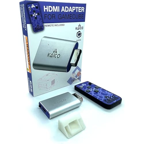 Gamecube HDMI Adapter für Original Nintendo Gamecube mit GCVideo Software - Unterstützt 2-Fach Zeilenverdoppler - Fernbedienung im Lieferumfang - Einfache Gamecube HDMI Plug & Play Lösung von Kaico von Kaico