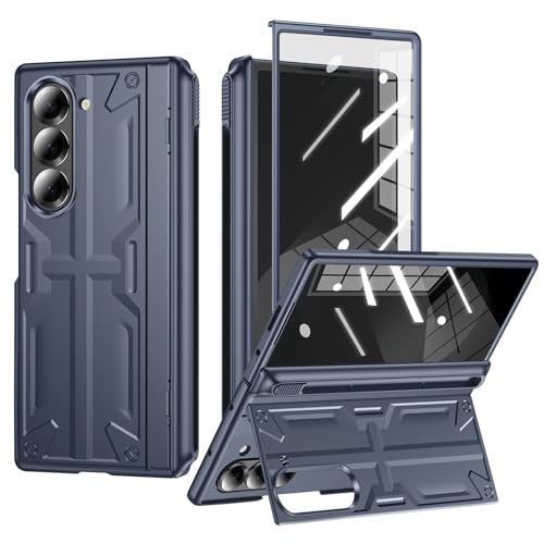 Schutzhülle für Samsung Z-Fold-6: Schlankes Scharnier-Ständer, mit Displayschutzfolie, unterstützt kabelloses Laden, weiche Ganzkörper-Schutzhülle für Galaxy Z Fold6, Blau Schutzhülle für Samsung Z-Fold-6: Schlankes Scharnier-Ständer, mit Displayschutzfolie, unterstützt kabelloses Laden, weiche Ganzkörper-Schutzhülle für Galaxy Z Fold6, Blau von Kaiiecal