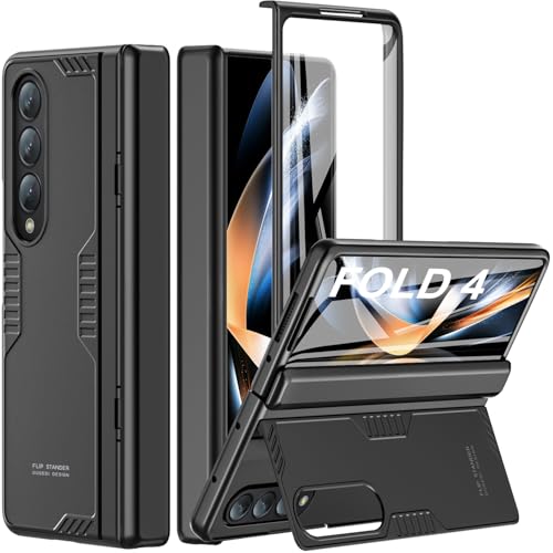 Kaiiecal Schutzhülle für Samsung Z Fold 4: [Versteckter Ständer] [kabelloses Laden], Ganzkörper-Scharnierschutz, schlanke Hülle, integrierter Displayschutz, Telefonständer für Samsung Galaxy Z Fold 4 von Kaiiecal
