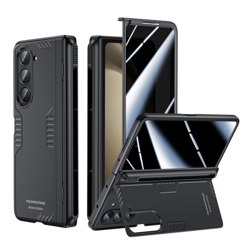 Schutzhülle für Samsung Galaxy Z-Fold-5: Schlankes Scharnier, Ständer, mit Sichtschutzfolie und S-Stifthalter, weiche Schutzhülle für Z Fold5 5G 2023, Schwarz Schutzhülle für Samsung Galaxy Z-Fold-5: Schlankes Scharnier, Ständer, mit Sichtschutzfolie und S-Stifthalter, weiche Schutzhülle für Z Fold5 5G 2023, Schwarz von Kaiiecal