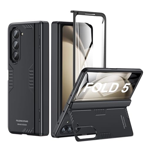 Schutzhülle für Samsung Z-Fold-5: [versteckter Ständer] [kabelloses Laden] Schlankes Scharnier-Schutz, leicht, mit Displayschutzfolie, Schutzhülle für Samsung Galaxy Z Fold 5 5G 2023 von Kaiiecal