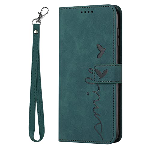 Kainevy Für Samsung Galaxy A50 Hülle mit Band und Tasche Leder Schwarz Dauerhaft Zubehör Handyhülle Samsung A50 Hülle Brieftasche Schnalle Flip Desidn Schutzhülle für Frauen Männer (grün(2)) von Kainevy