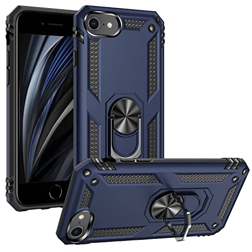 Kainevy Für Stoßfestes iPhone 8 Plus Hülle mit Metall Ständer, Extrem Robuste Handyhülle iPhone 8 Plus Schwarz Militärischer 360 Grad Hülle für Mädchen Jungen (Blau) von Kainevy