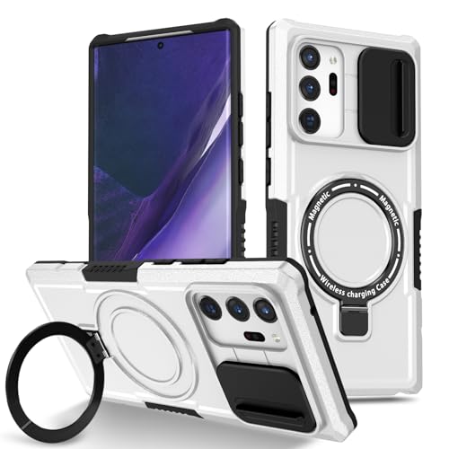 Kainevy für Magnetisch Samsung Galaxy Note 20 Ultra Hülle mit Ständer Kameraschutz, Militär Grade Stoßfest Samsung Note 20 Ultra Hülle Passt Drahtlose Aufladung Schutzhülle (Weiß) von Kainevy
