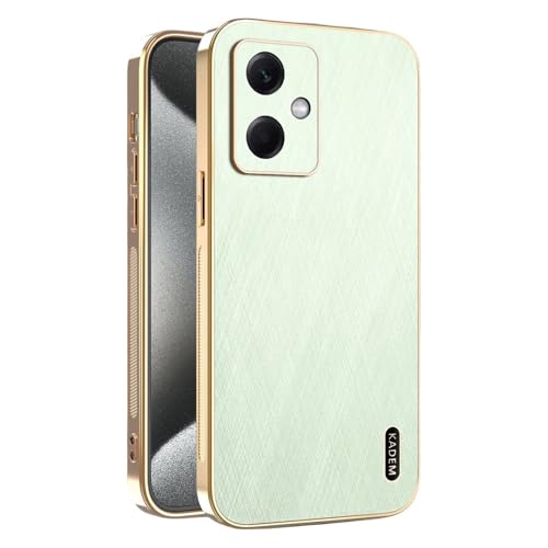 Kainevy für Magnetisch Xiaomi Redmi Note 12 Hülle Stoßfest Kompatibel mit MagSafe, Robuste Kratzfest Handyhülle Redmi Note 12 Schwarz Matt Goldener Faden Leder Case Aesthetic Leicht Dünn (Grün) von Kainevy