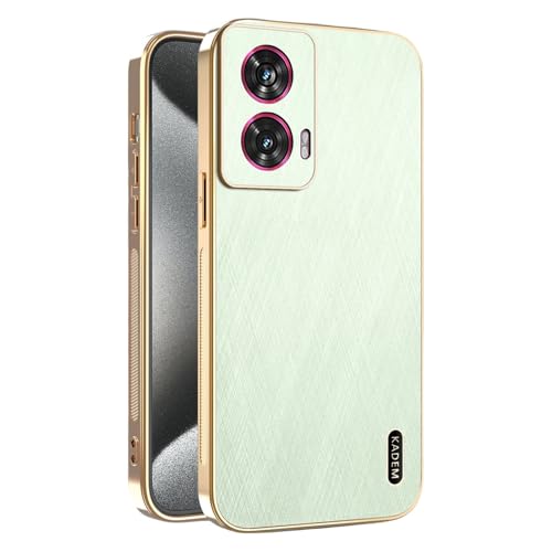 Kainevy für Motorola Edge 50 Fusion Hülle Magnetisch Robuste, Stoßfest Kratzfest Handyhülle Motorola Moto Edge 50 Fusion Schwarz Matt Goldener Faden Leder Case Aesthetic Leicht Dünn (Grün) von Kainevy