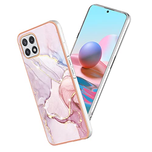 Kainevy für Samsung Galaxy A22 5g Hülle Aesthetic mit Marmor Design Rosa Handyhülle Samsung A22 5g Durchsichtig Glitzer Schutzhülle Dünn Kratzfest Stoßfest Case (rosa) von Kainevy
