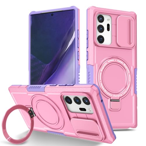 Kainevy für Magnetisch Samsung Galaxy Note 20 Ultra Hülle mit Ständer Kameraschutz, Militär Grade Stoßfest Samsung Note 20 Ultra Hülle Passt Drahtlose Aufladung Schutzhülle (Rosa) von Kainevy