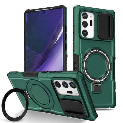 Kainevy für Magnetisch Samsung Galaxy Note 20 Ultra Hülle mit Ständer Kameraschutz, Militär Grade Stoßfest Samsung Note 20 Ultra Hülle Passt Drahtlose Aufladung Schutzhülle (Dunkelgrün) von Kainevy