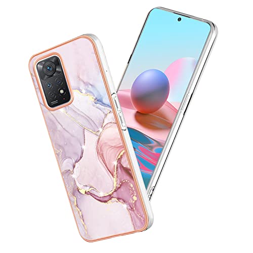 Kainevy für Xiaomi Redmi Note 12 Pro 4G Hülle Silikon Glitzer Marmor Design Stoßfest Handyhülle Redmi Note 12 Pro 4G Aesthetic Klar Bumper Schutzhülle Kratzfest Dünn Case Lila (rosa) von Kainevy