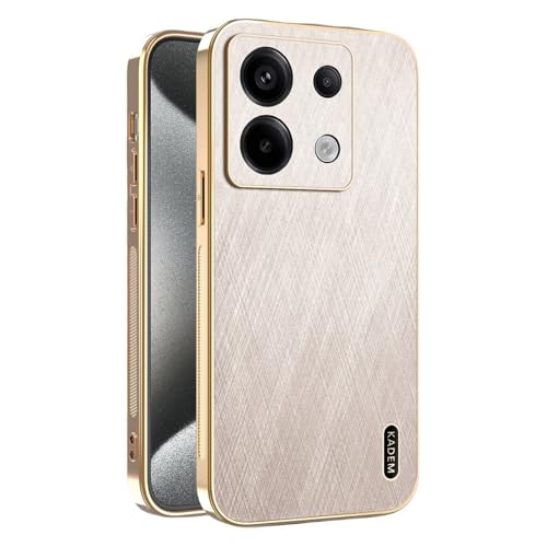 Kainevy für Xiaomi Redmi Note 13 Pro 5G Hülle Magnetisch Stoßfest für MagSafe, Robuste Kratzfest Handyhülle Redmi Note 13 Pro 5G Schwarz Matt Goldener Faden Leder Case Aesthetic Leicht Dünn (Gold) von Kainevy