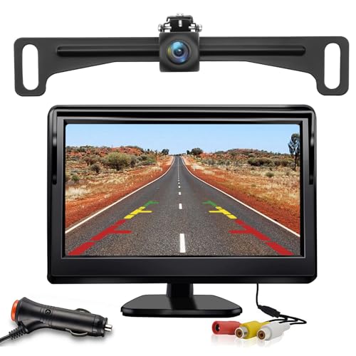 Kairiyard 4.3 Zoll HD Auto LCD Monitor mit LED Nachtsicht Wasserdicht Auto Rückansicht Rückfahrkamera Rückfahrsystem für PKW,SUV,Lieferwagen,Pickups und LKW 12V-24V. von Kairiyard