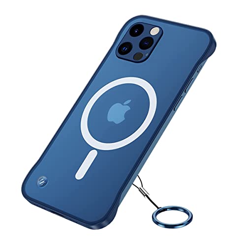Vereisse Ultra Slim iPhone 14 Pro Magnetic Case Design, Frameless Magnetic Matte Scratch Resistant Case with Bumper Corners and Finger Loops, [Compatible with Magsafe Accessories] - Matte Blue von Kairueics