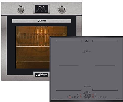 Kaiser Backofen-Set EH 6323+ KCT 6730 FIG, Autark, Selbstreinigung, Drehspieß, Elektro Backofen,10 Funktionen,Pizzafunktion,79 L+Kaiser Flex Induktionskochfeld 60 cm Einbau Herd Autark von Kaiser