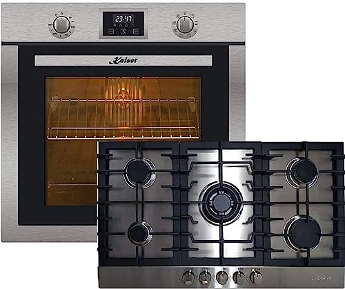 Kaiser Backofen-Set EH 6326 + KCG 9387, Elektro Backofen, Autark, 79L, Selbstreinigung, Drehspieß, Einbau Backofen,10 Funktionen+ 90cm,Einbau Herd, Schwarz Glas, 3,8 KW WOK Kaiser Backofen-Set EH 6326 + KCG 9387, Elektro Backofen, Autark, 79L, Selbstreinigung, Drehspieß, Einbau Backofen,10 Funktionen+ 90cm,Einbau Herd, Schwarz Glas, 3,8 KW WOK von Kaiser