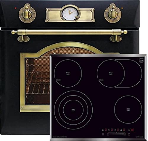 Kaiser Backofen-Set EH 6355 Em+KCT 6715 F, Retro Elektro Einbau Backofen 67L+Glaskeramikkochfeld 60 cm von Kaiser