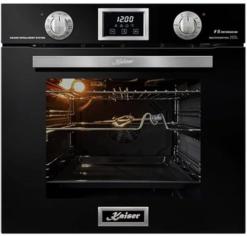 Kaiser EG 6374 Sp Einbau Gasbackofen Autark/ 79L/ Gas Backofen/Umluft Unterhitze Grill Drehspieß/Einbaubackofen, Schwarzglas/Gas Herd mit Selbstreinigung/Gas-Control/Erdgas und Propangas von Kaiser