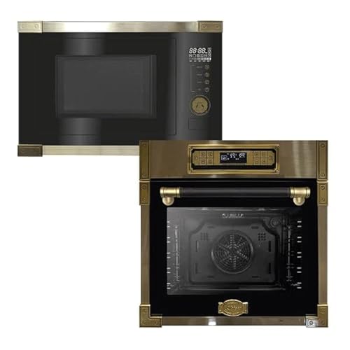 Kaiser EH 6726 AD Retro Einbau Backofen 80L, Kaiser EM 2545 AD Einbau Multifunktions Mikrowelle,Schwarz Glas,25L von Kaiser