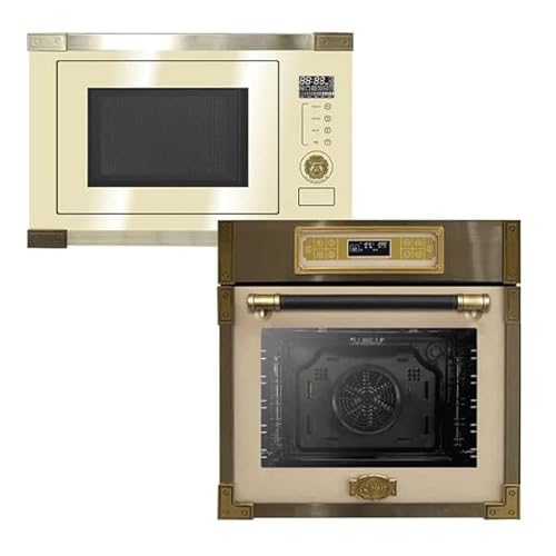 Kaiser EH 6726 ElfAD Retro Einbau Backofen 80L, Kaiser EM 2545 Elf AD Einbau Multifunktions Mikrowelle,Elfenbein Glas,25L von Kaiser
