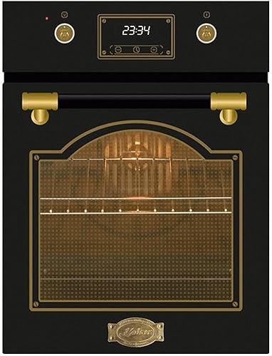 Kaiser Einbaubackofen EH 4796 AD, Retro Backofen Einbaubackofen 45 cm, Autark, 50 L, 9 Funktionen,Teleskopauszug,Intelligent Sysytem,Easy clean-Emaille Schwarz von Kaiser