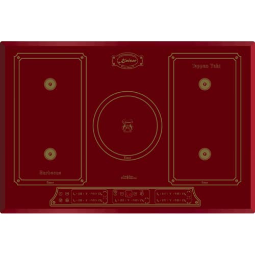 Kaiser Empire KCT 7797 FI rot Em Retro Induktionskochfeld 77cm / 5 QuickHeat Induktionskochzonen / 2 Flexzonen und Kreiszonen / Glaskeramik-Kochfeld von Kaiser