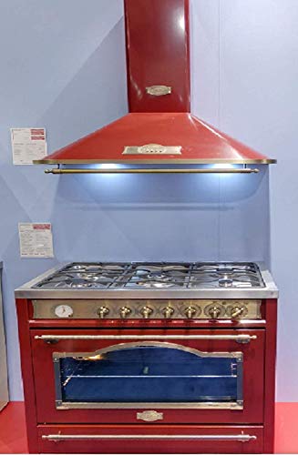 Kaiser Empire Set/Kaiser A 9315 RotEm Dunstabzugshaube 90 cm Gas Elektro Standherd Kaiser HGE 93555 RotEm/Elektro Backofen /8 Funktionen/Selbstreinigung/Drehspieß/Kaminhaube/Wandhaube von Kaiser